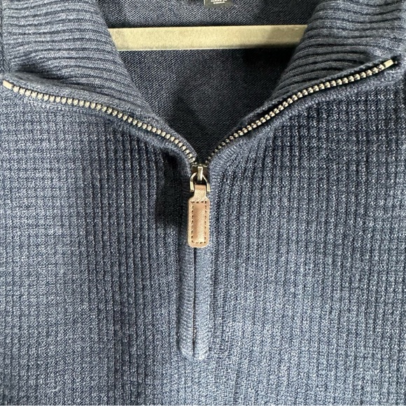 Tricots St Raphael Sweater Mens XXL Quarter Zip Blue Pullover Casual Adult - Picture 4 of 5